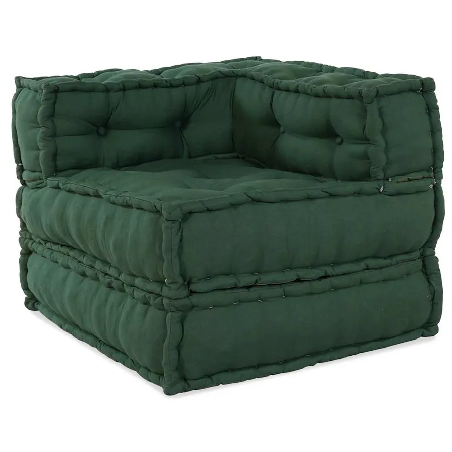 Unité de canapé modulaire 3 pcs Vert Tissu - 4
