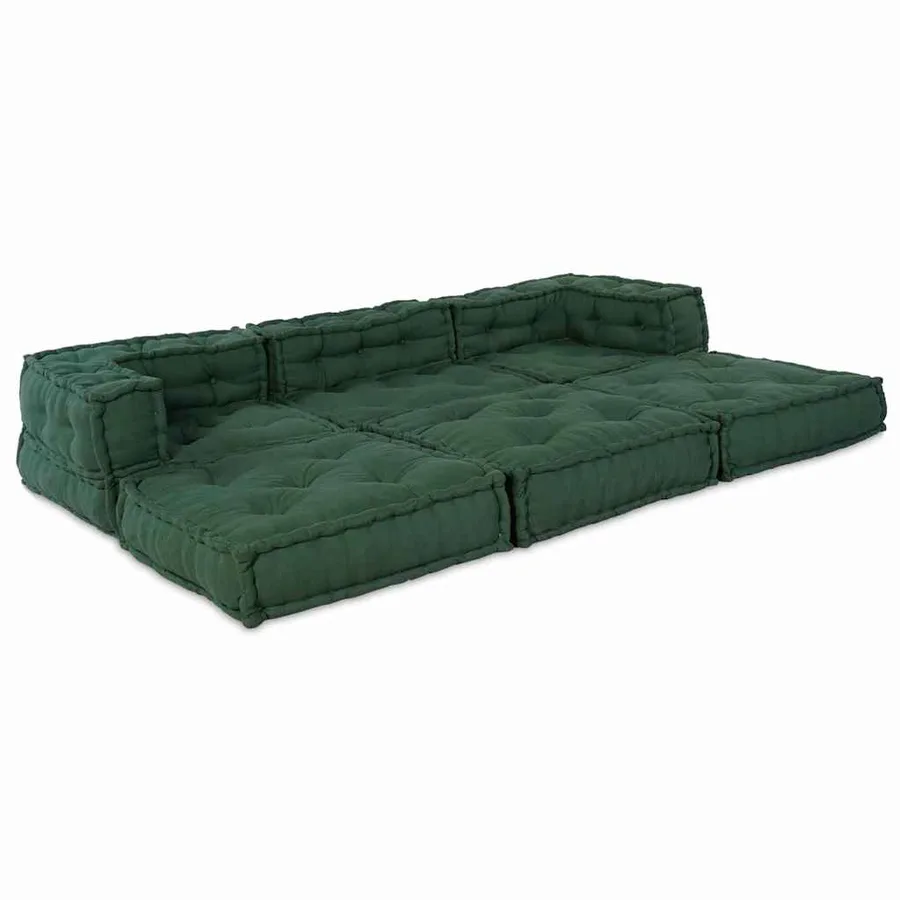 Unité de canapé modulaire 3 pcs Vert Tissu - 6