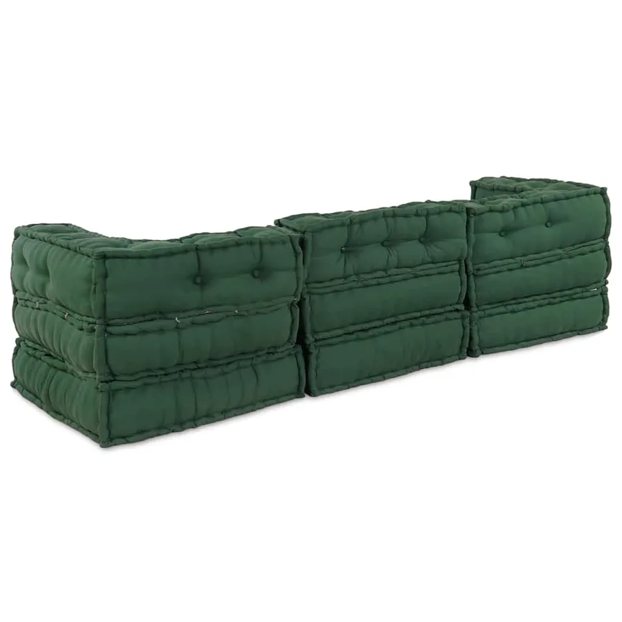 Unité de canapé modulaire 3 pcs Vert Tissu - 9