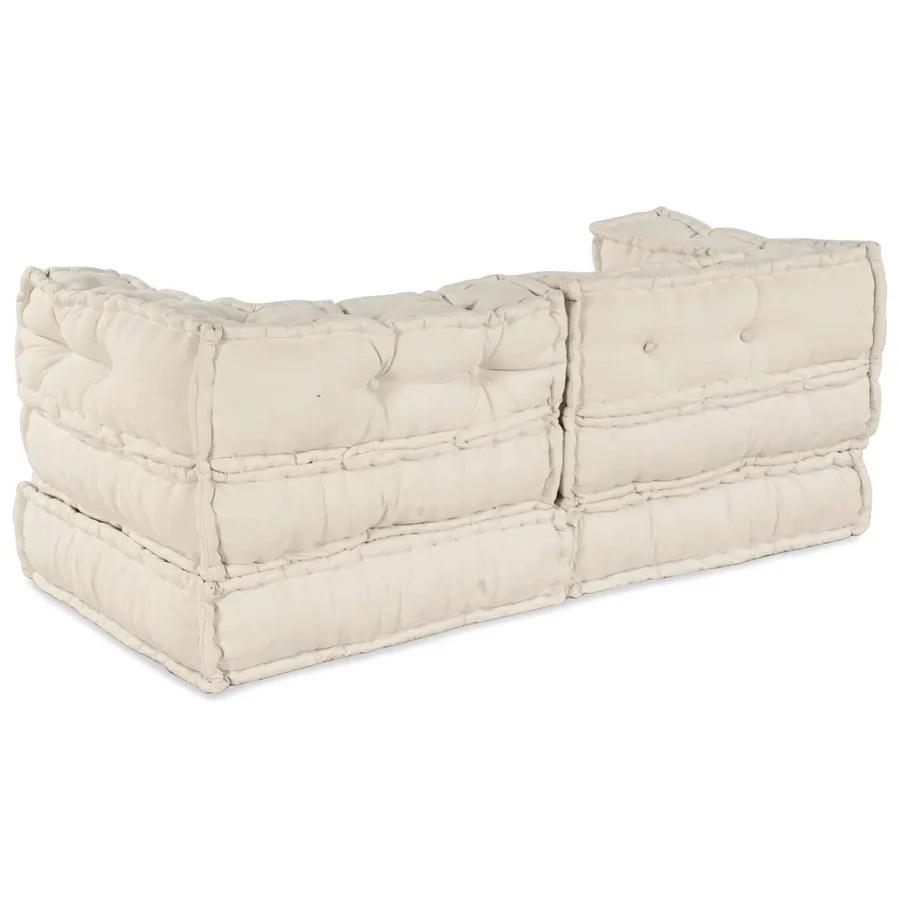 Unité de canapé modulaire 2 pcs Crème 140 x 70 x 56 cm Tissu - 2