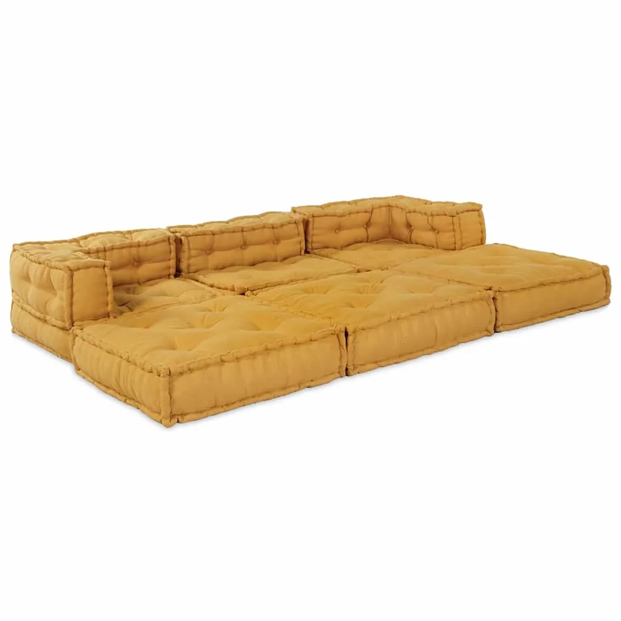 Unité de canapé modulaire 3 pcs Jaune Tissu