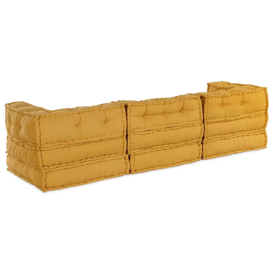 Unité de canapé modulaire 3 pcs Jaune Tissu - 7