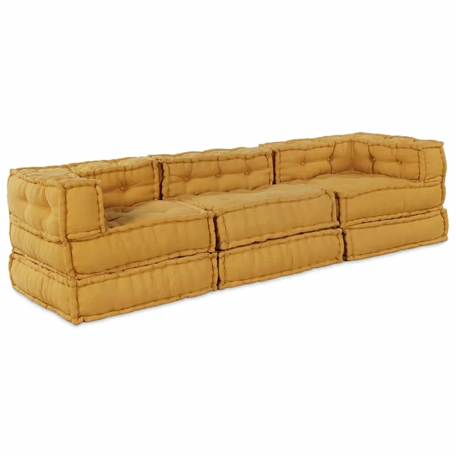Unité de canapé modulaire 3 pcs Jaune Tissu - 8