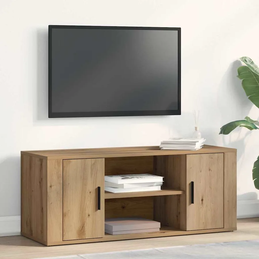 Meuble TV 100 x 35 x 40 cm chêne artisanal Bois d'ingénierie