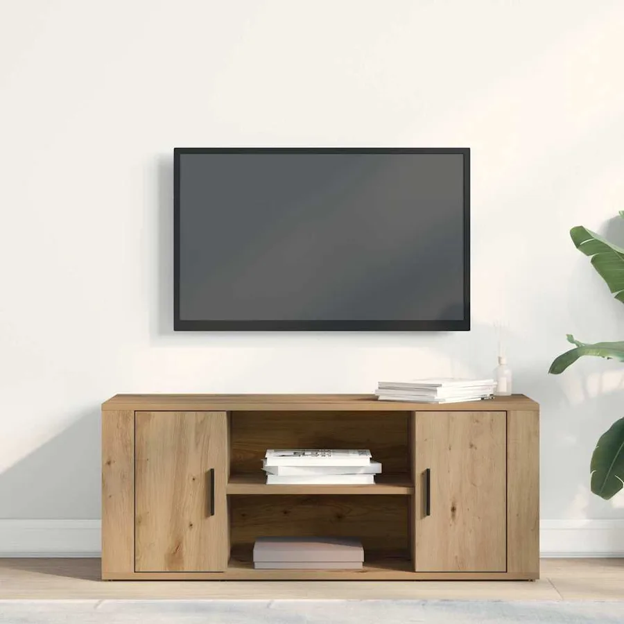 Meuble TV 100 x 35 x 40 cm chêne artisanal Bois d'ingénierie - 4