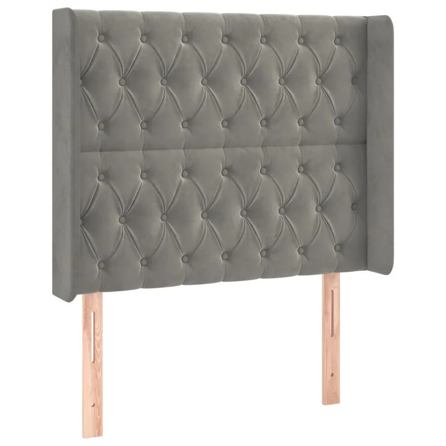 Tête de lit à LED Gris clair 103x16x118/128 cm Velours - 3