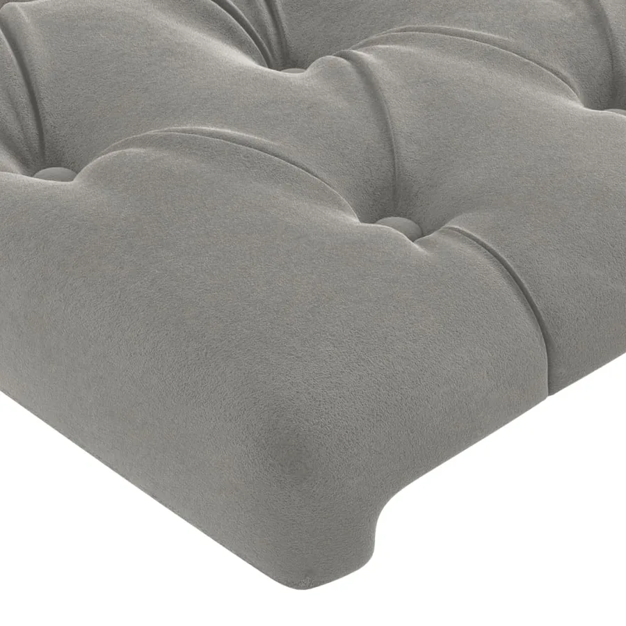 Tête de lit à LED Gris clair 103x16x118/128 cm Velours - 5