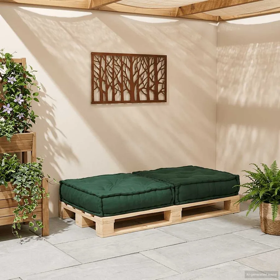 Canapé modulaire vert 70x70x36 tissu - 3