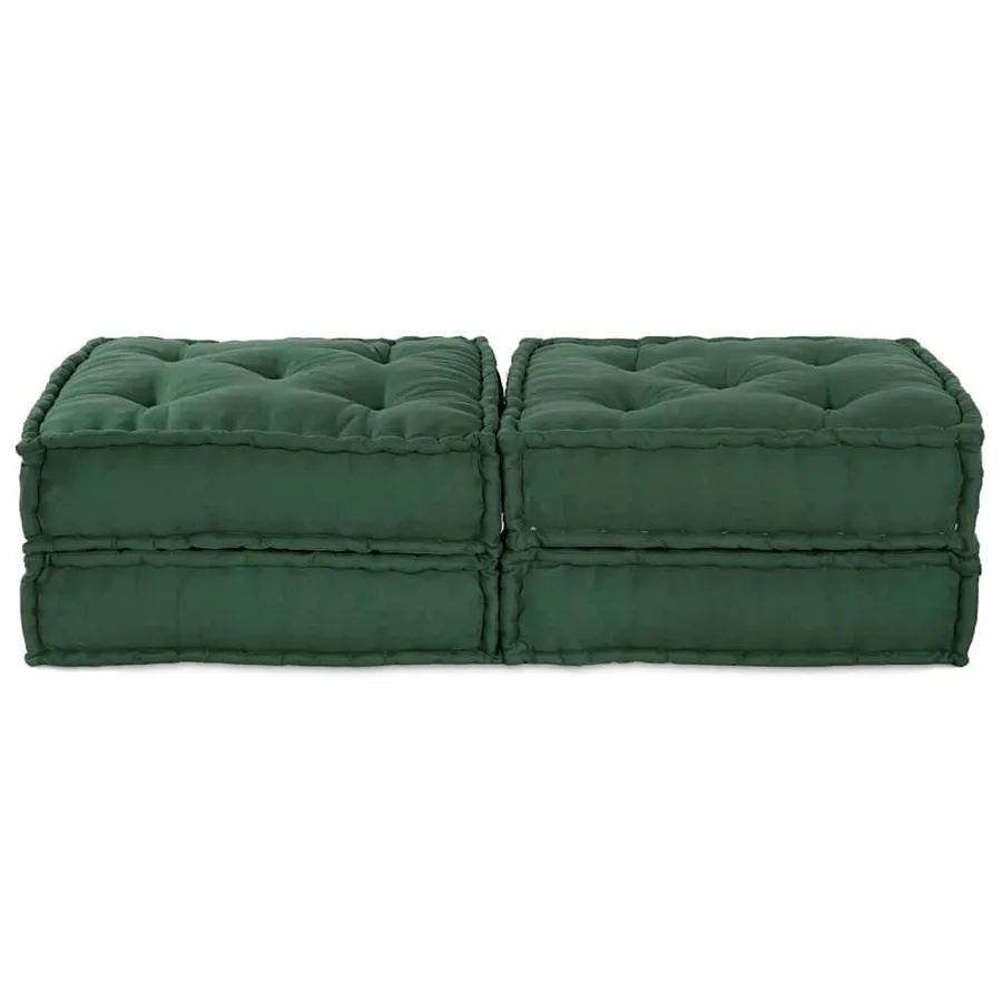 Unité de canapé modulaire 2 pcs Vert 140 x 70 x 36 cm Tissu - 5