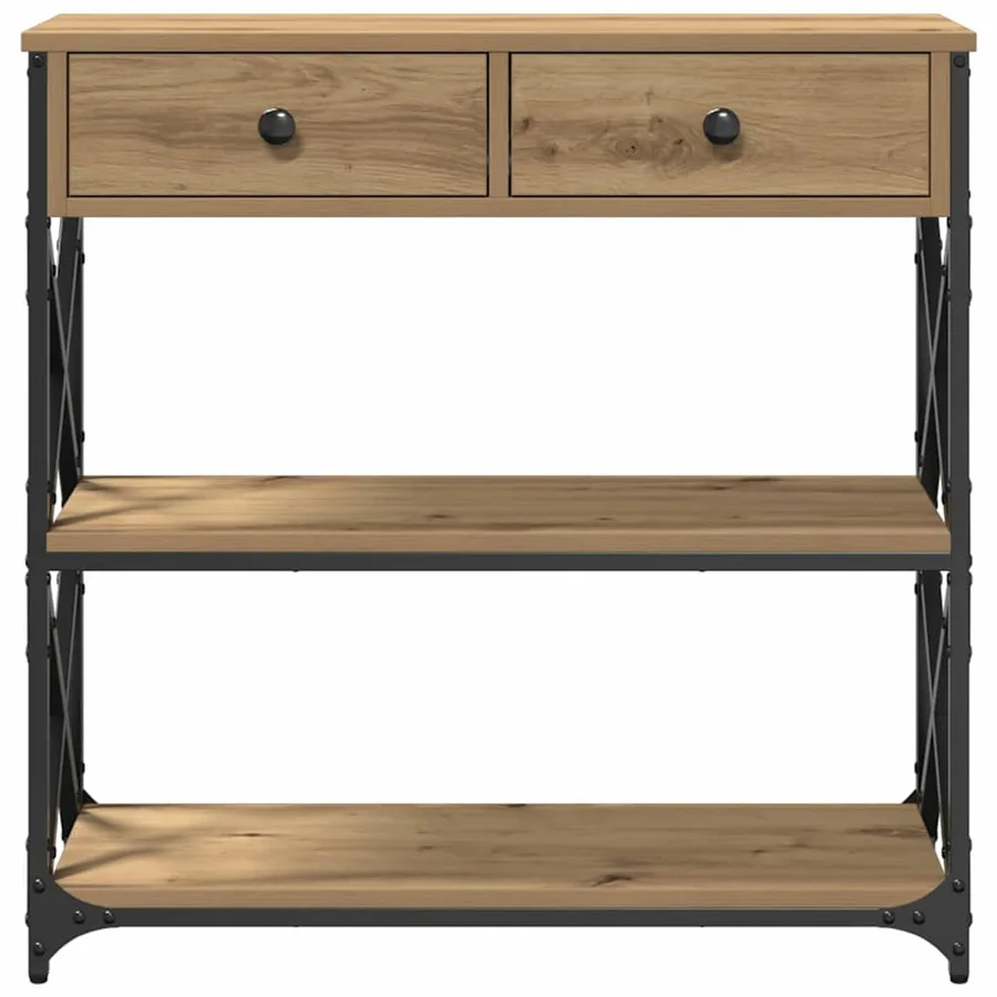 Table Console chêne artisanal 75 x 28 x 75 cm - 5