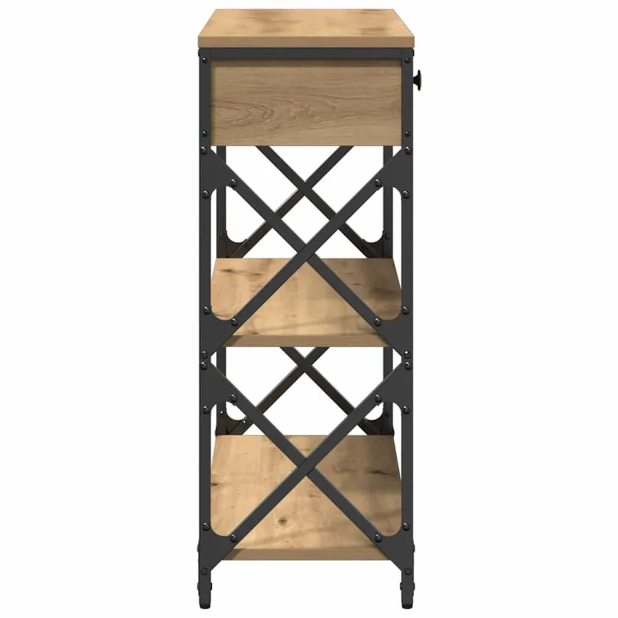 Table Console chêne artisanal 75 x 28 x 75 cm - 6