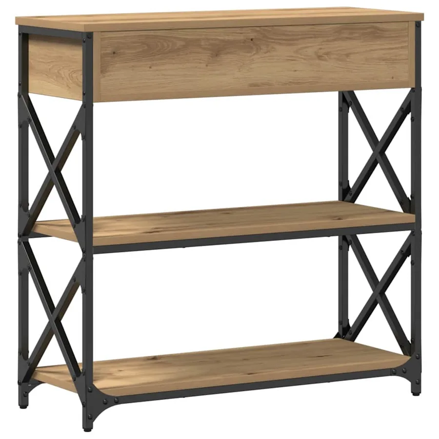 Table Console chêne artisanal 75 x 28 x 75 cm - 7