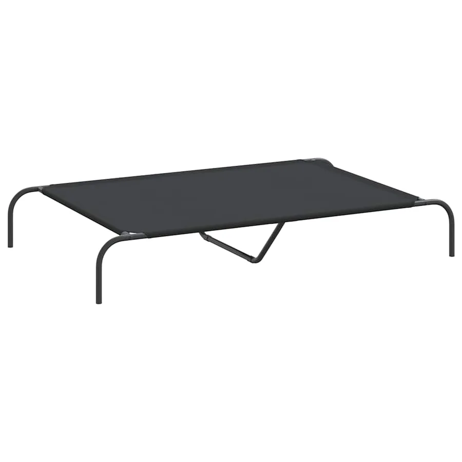 Lit surélevé pour chien noir 130x80x20 cm tissu oxford et acier - 2