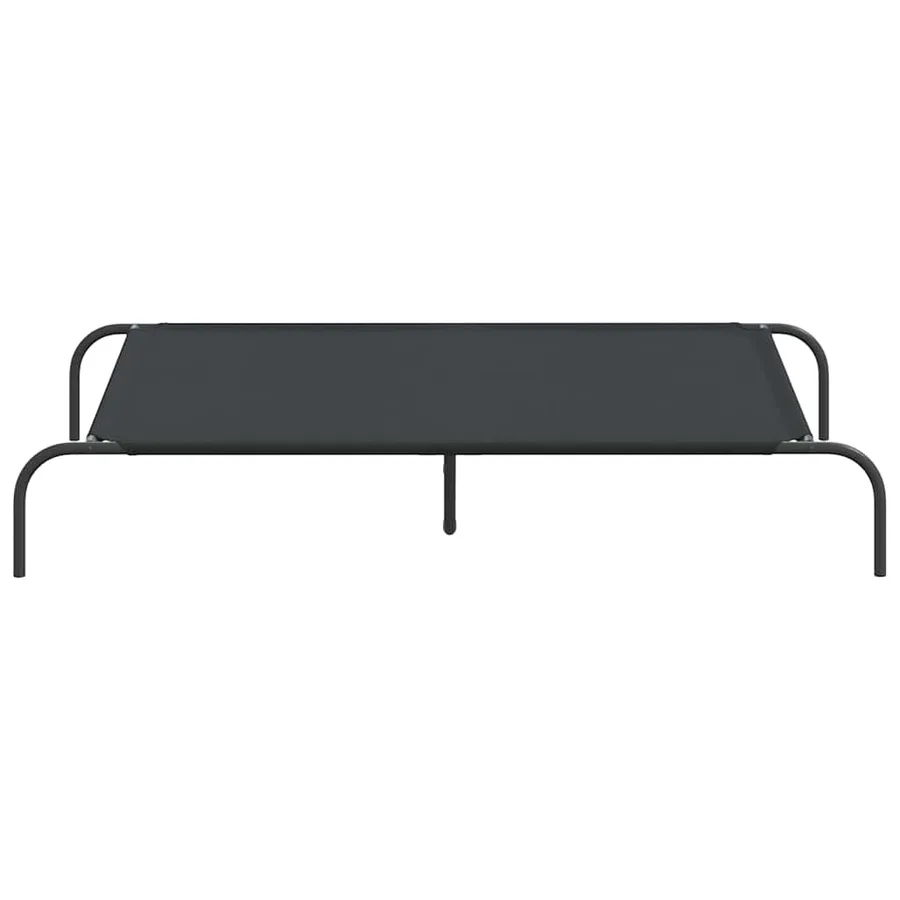 Lit surélevé pour chien noir 130x80x20 cm tissu oxford et acier - 4
