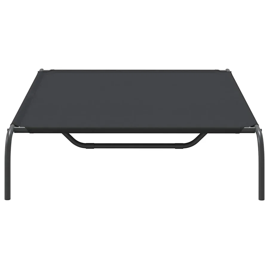 Lit surélevé pour chien noir 130x80x20 cm tissu oxford et acier - 5