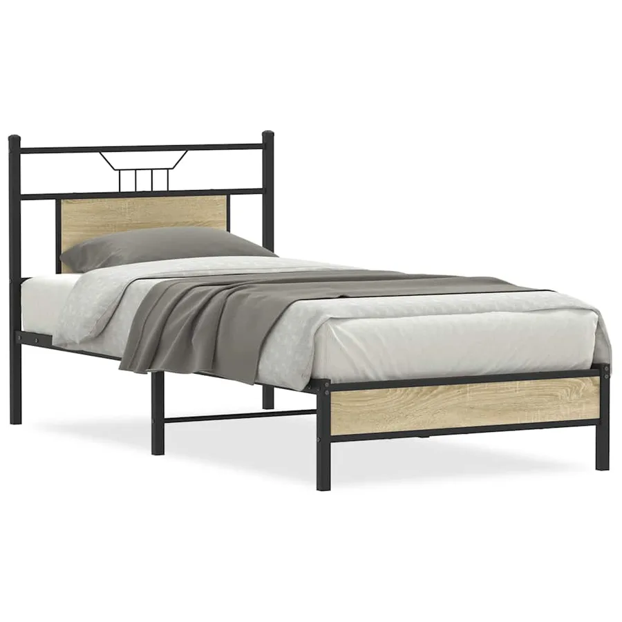 Cadre de lit sans matelas chêne sonoma 80x200 cm - 2