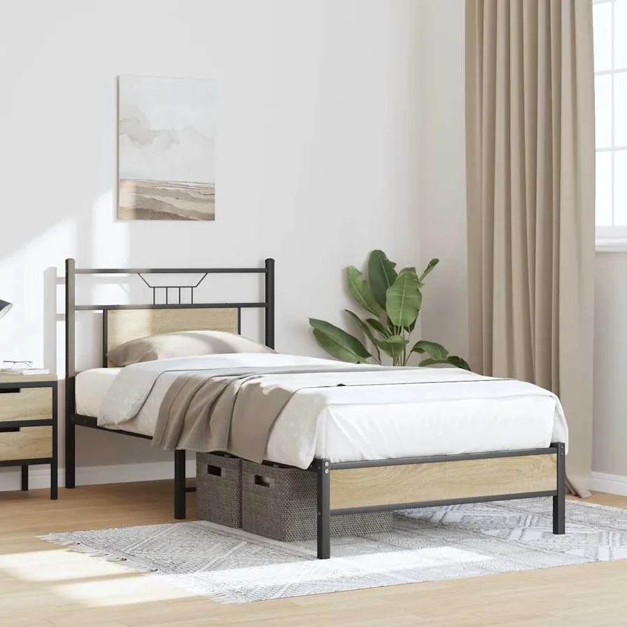 Cadre de lit sans matelas chêne sonoma 80x200 cm - 4