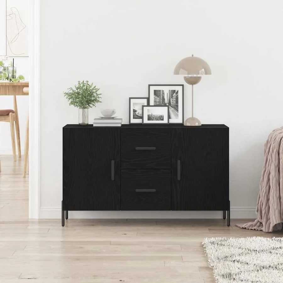 Buffet Chêne noir 100 x 36 x 60 cm Bois d'ingénierie - 4