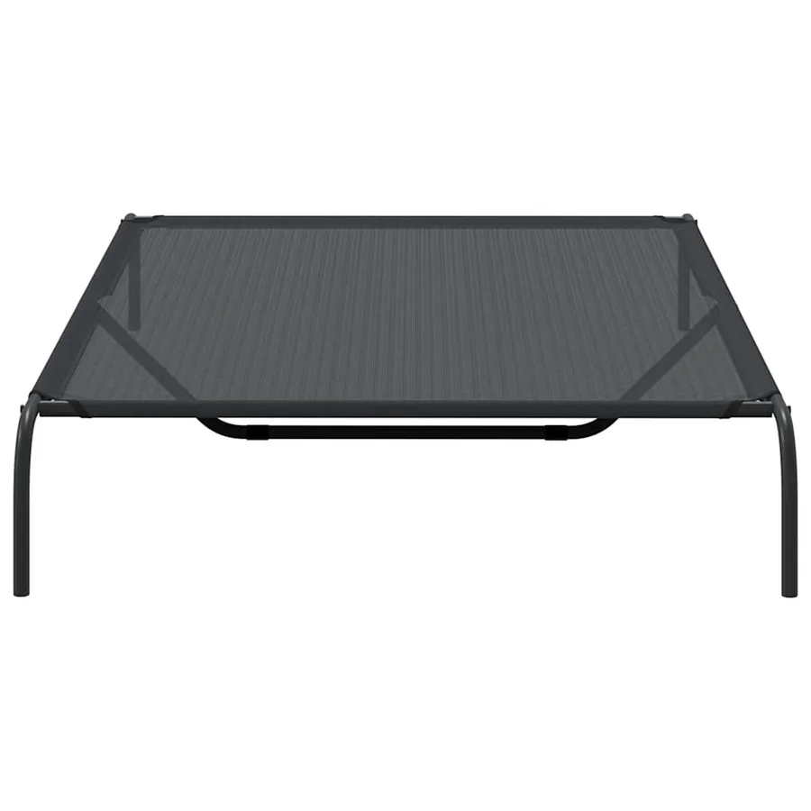 Lit surélevé pour chien noir 150x90x20 cm textilène et acier - 5