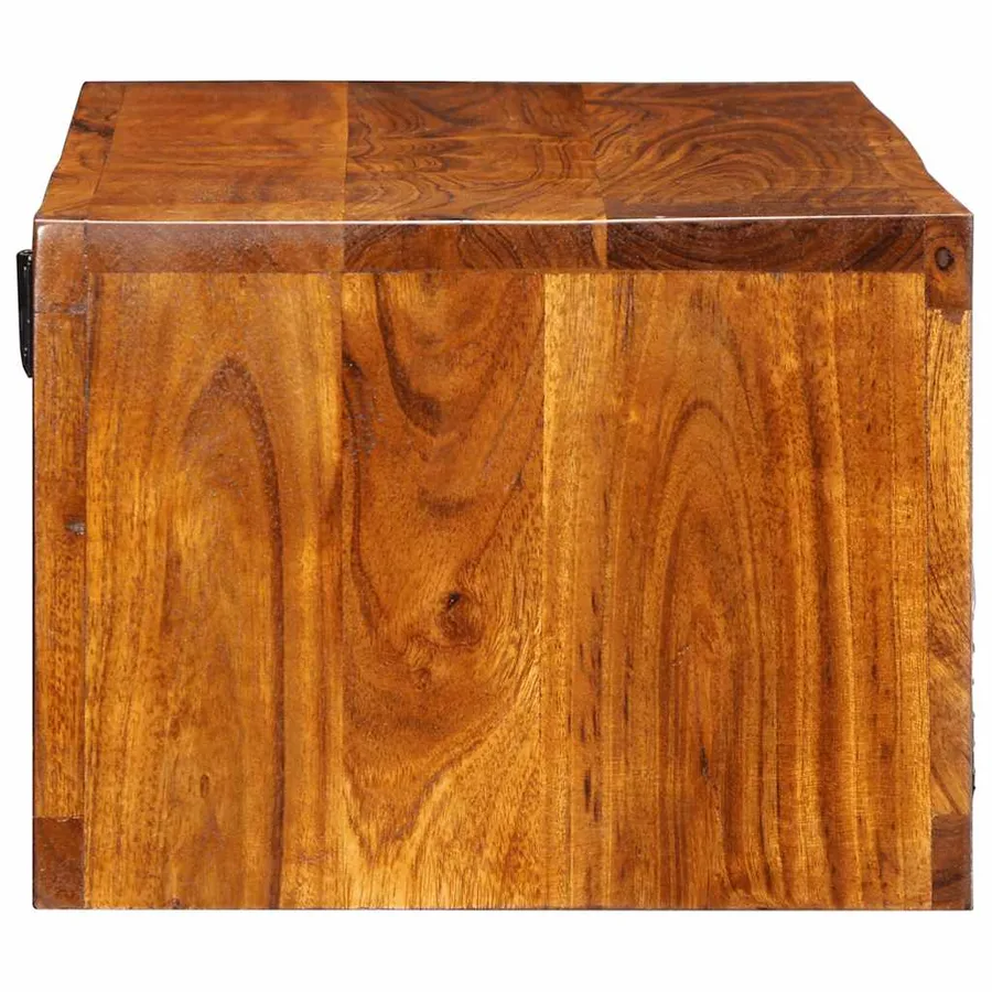 Meuble TV mural multicolore 100x30x22 bois massif d'acacia - 6