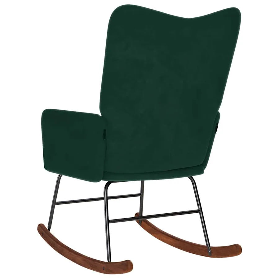 Chaise à bascule Vert foncé Velours - 5