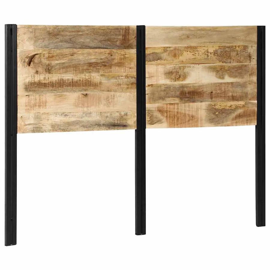 Tête de lit 140 cm bois massif manguier et fer - 11
