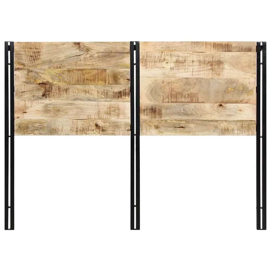 Tête de lit 140 cm bois massif manguier et fer - 2