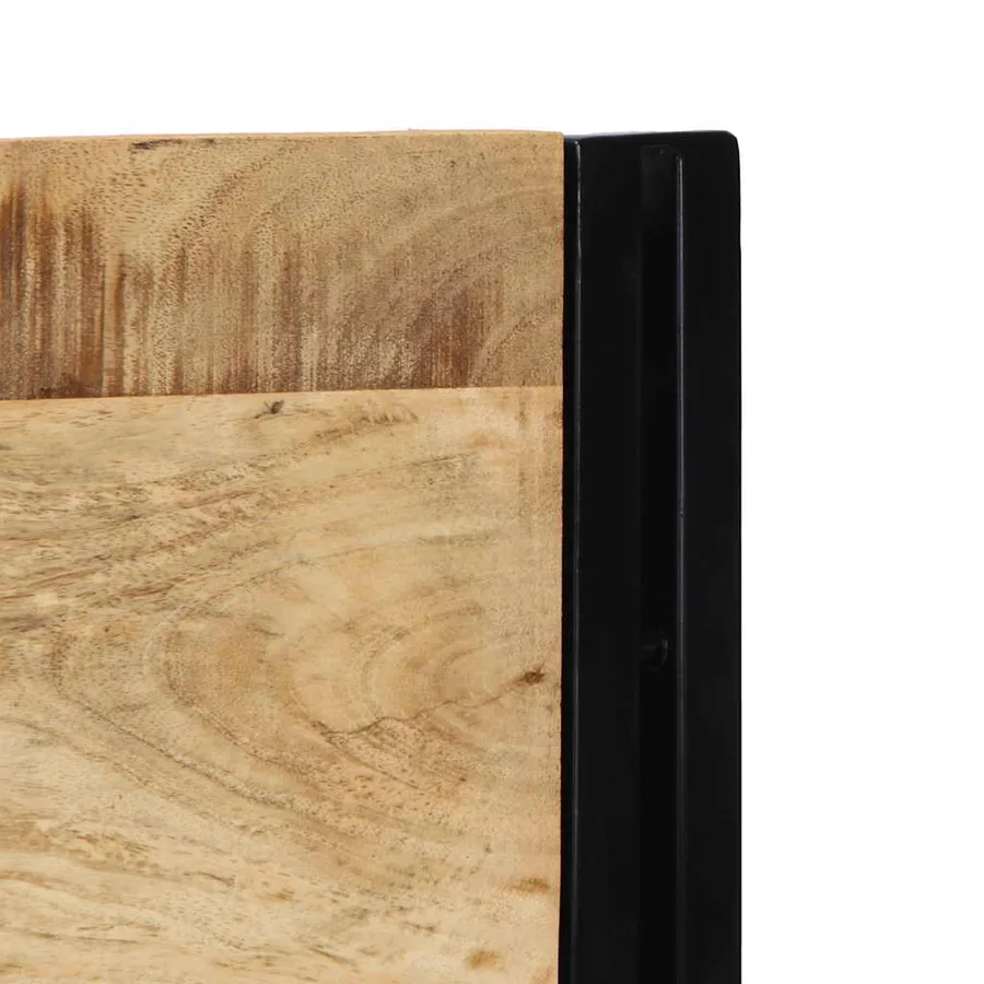 Tête de lit 140 cm bois massif manguier et fer - 4