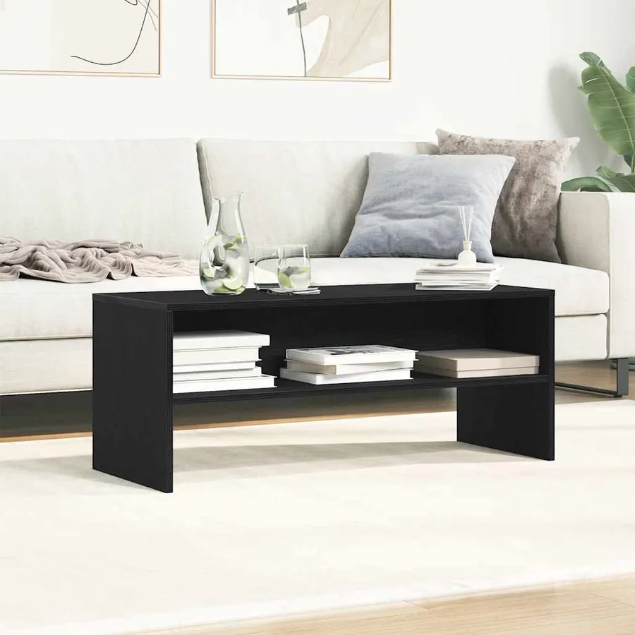Meuble TV chêne noir 100x40x40 cm bois d'ingénierie - 3