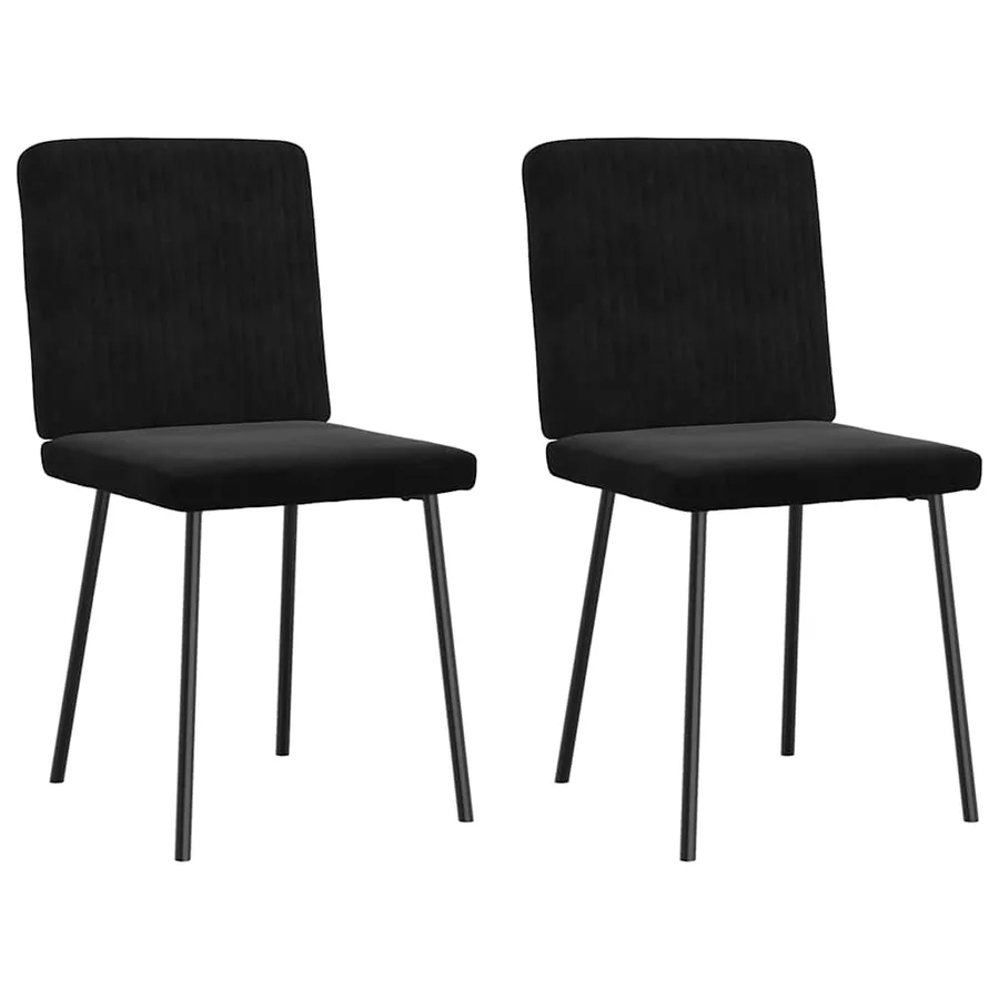 Chaises à manger lot de 2 Noir Velours - 2