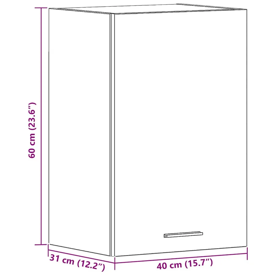 Armoire suspendue en chêne noir 40x31x60 cm bois d'ingénierie - 13