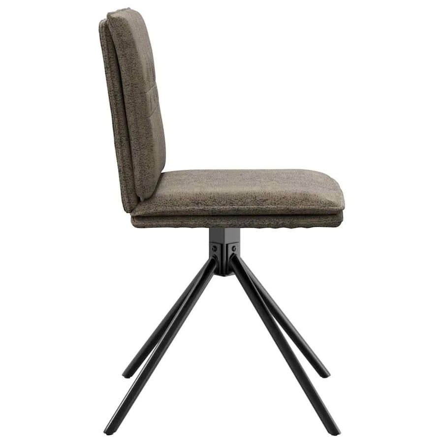 Chaise à manger gris foncé similicuir daim - 5