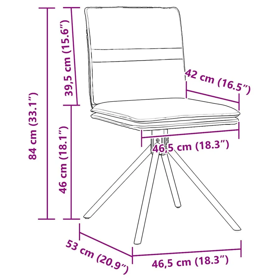 Chaise à manger gris foncé similicuir daim - 9