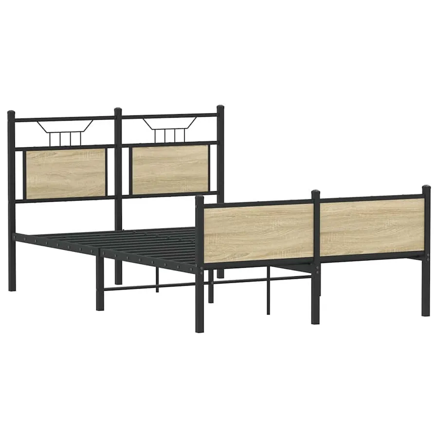 Cadre de lit sans matelas chêne sonoma 120x190 cm - 3