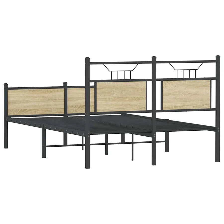 Cadre de lit sans matelas chêne sonoma 120x190 cm - 8