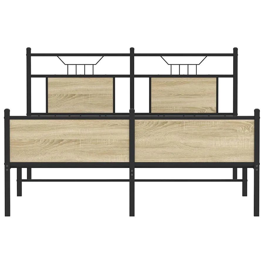 Cadre de lit sans matelas chêne sonoma 140x190 cm - 6