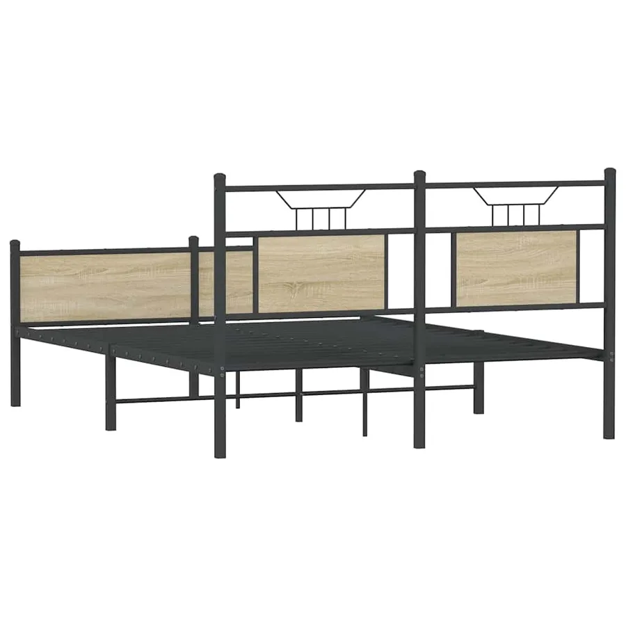 Cadre de lit sans matelas chêne sonoma 140x190 cm - 8