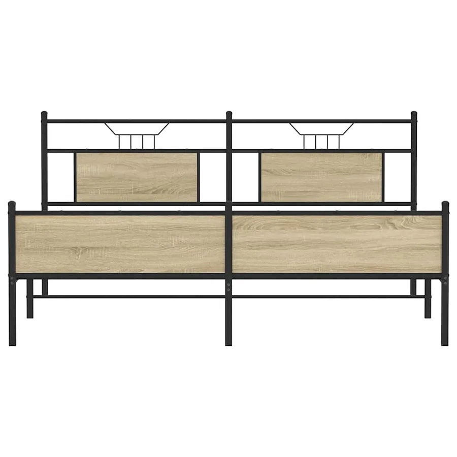 Cadre de lit en métal sans matelas chêne sonoma 183x213 cm - 6