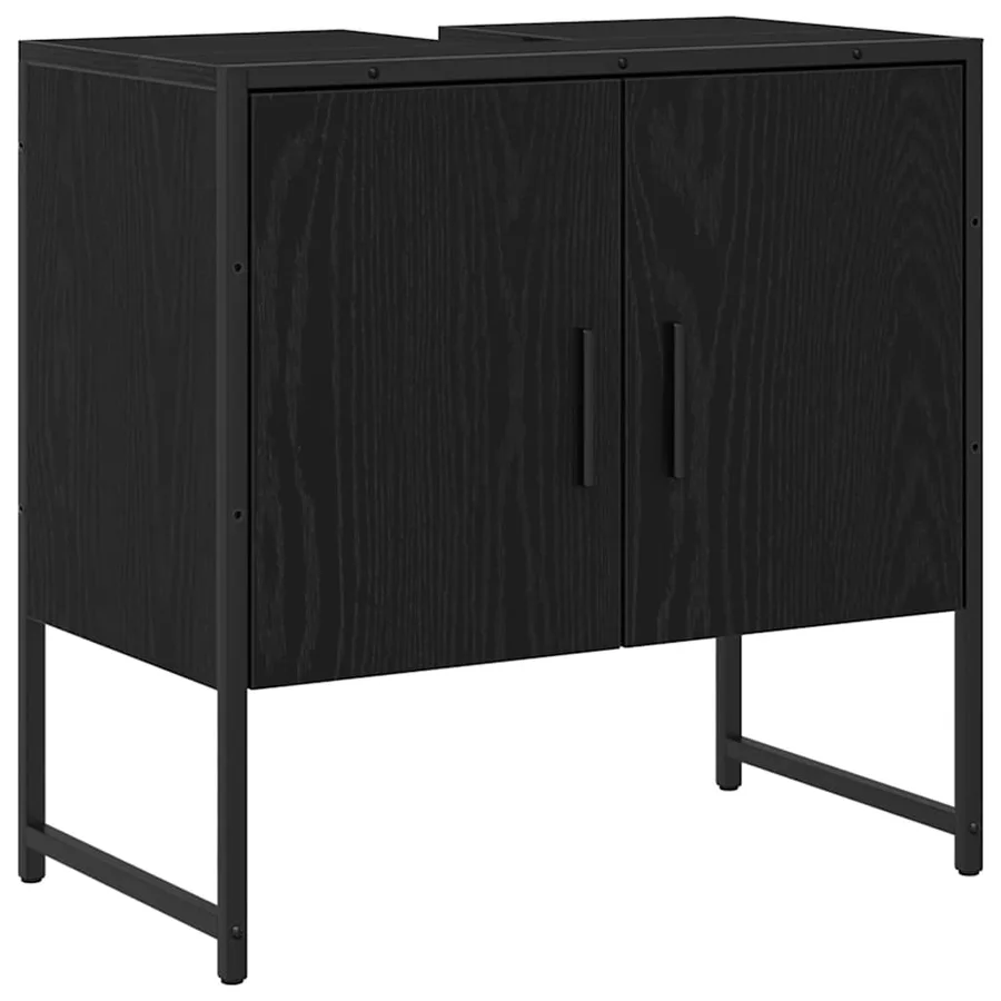 Meuble de Lavabo de Salle de Bain Chêne noir 60 x 30 x 60 cm - 2