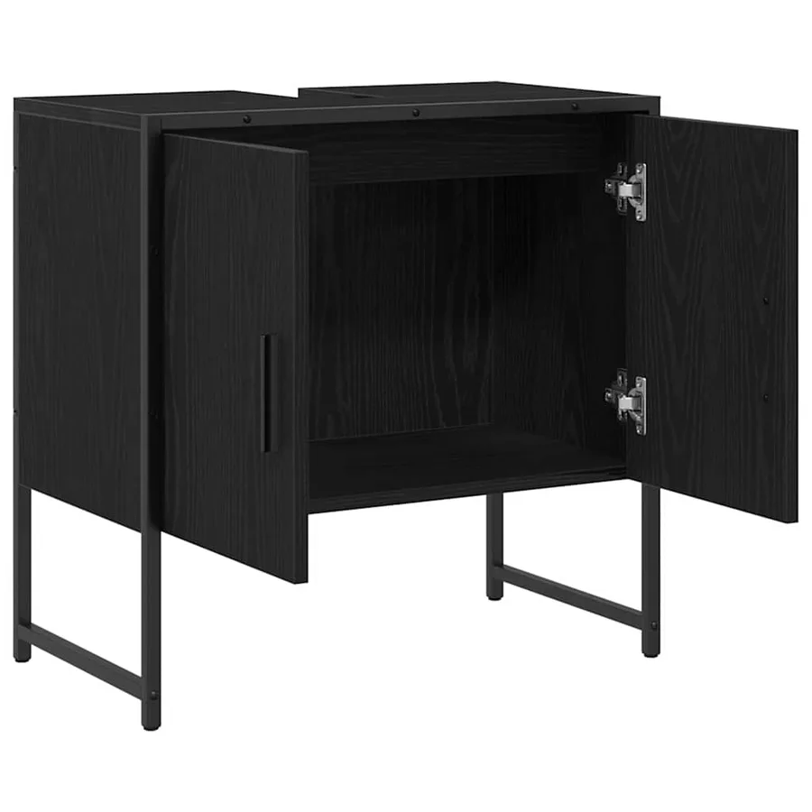 Meuble de Lavabo de Salle de Bain Chêne noir 60 x 30 x 60 cm - 5