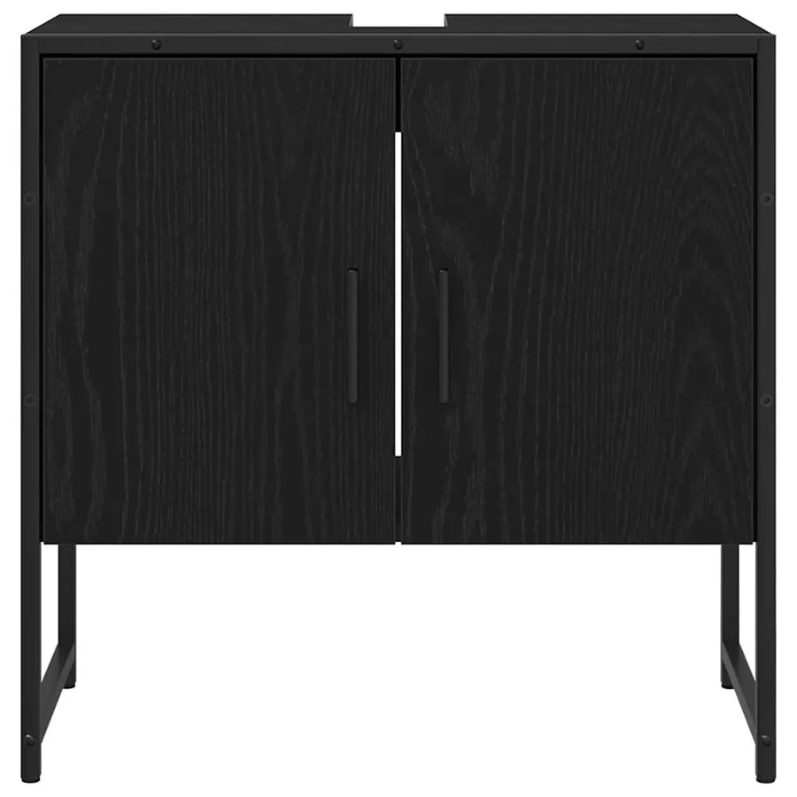 Meuble de Lavabo de Salle de Bain Chêne noir 60 x 30 x 60 cm - 6