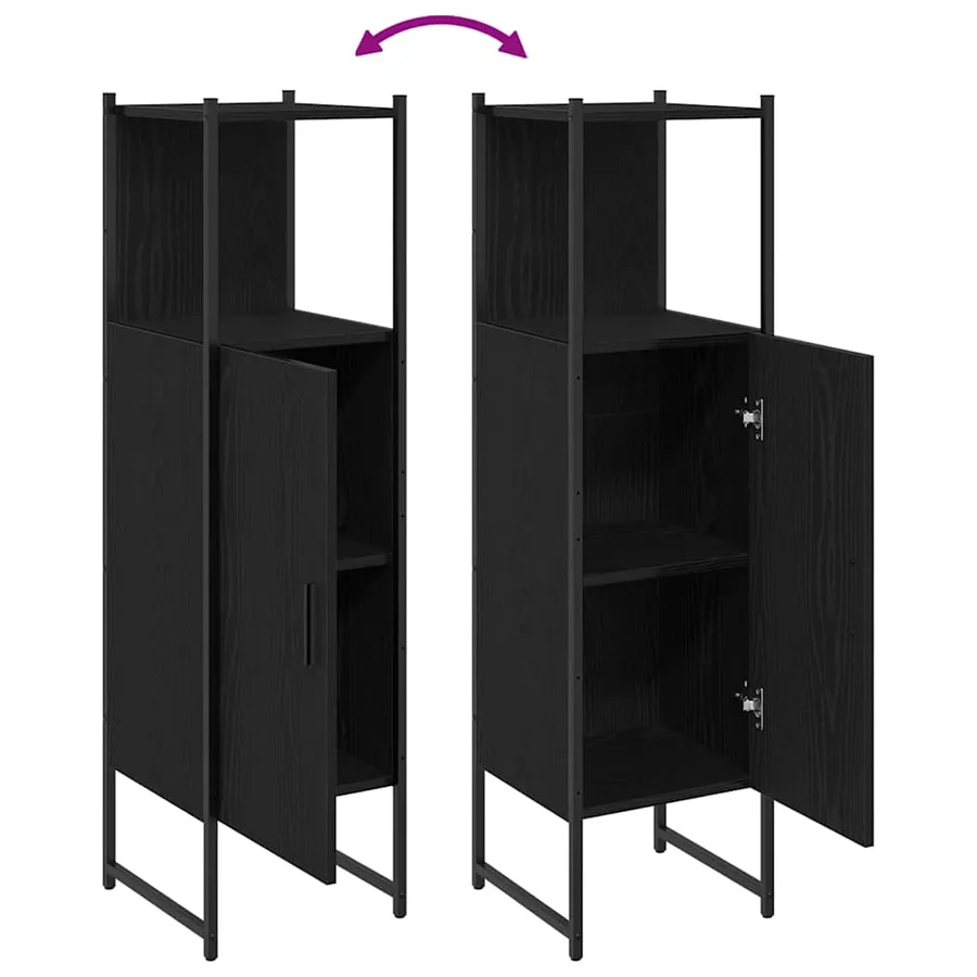 Ensemble de mobilier de salle de bain avec étagère Chêne noir - 11