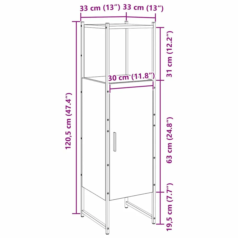 Ensemble de mobilier de salle de bain avec étagère Chêne noir - 13