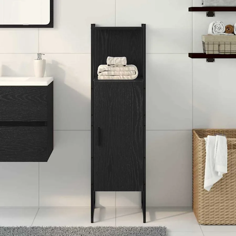 Ensemble de mobilier de salle de bain avec étagère Chêne noir - 4