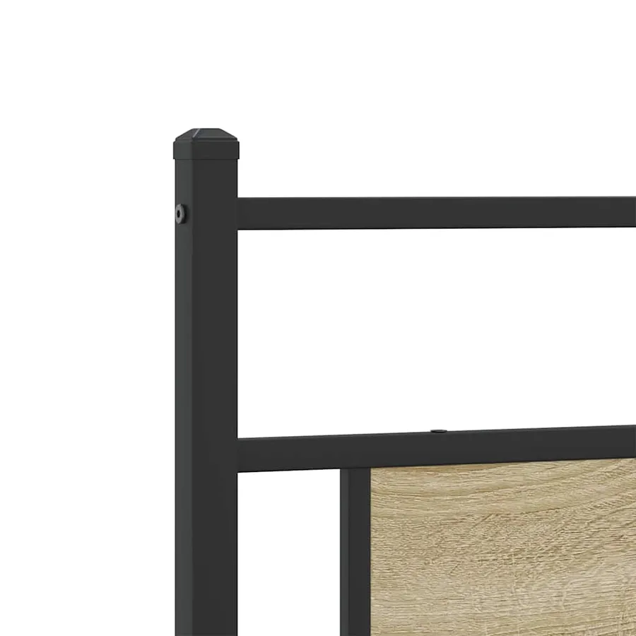 Cadre de lit en métal sans matelas chêne sonoma 193x201 cm - 9