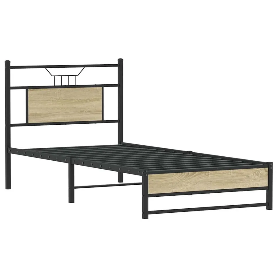 Cadre de lit sans matelas chêne sonoma 90x190 cm - 3
