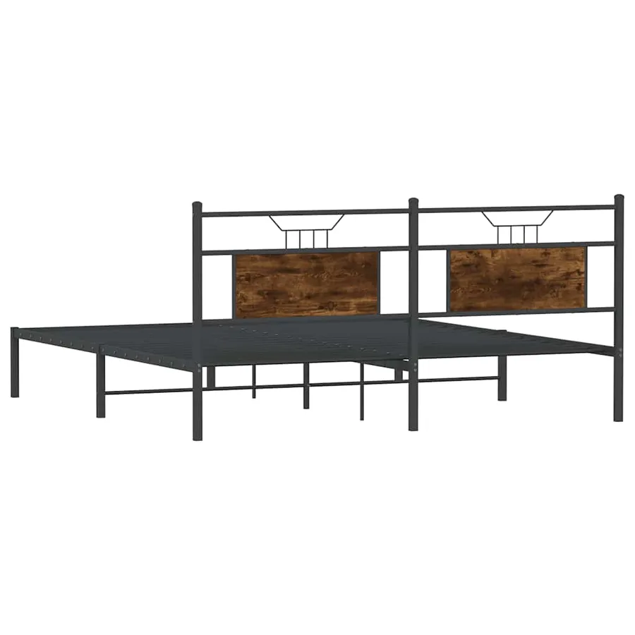 Cadre de lit sans matelas chêne fumé 183x213 cm bois ingénierie - 8