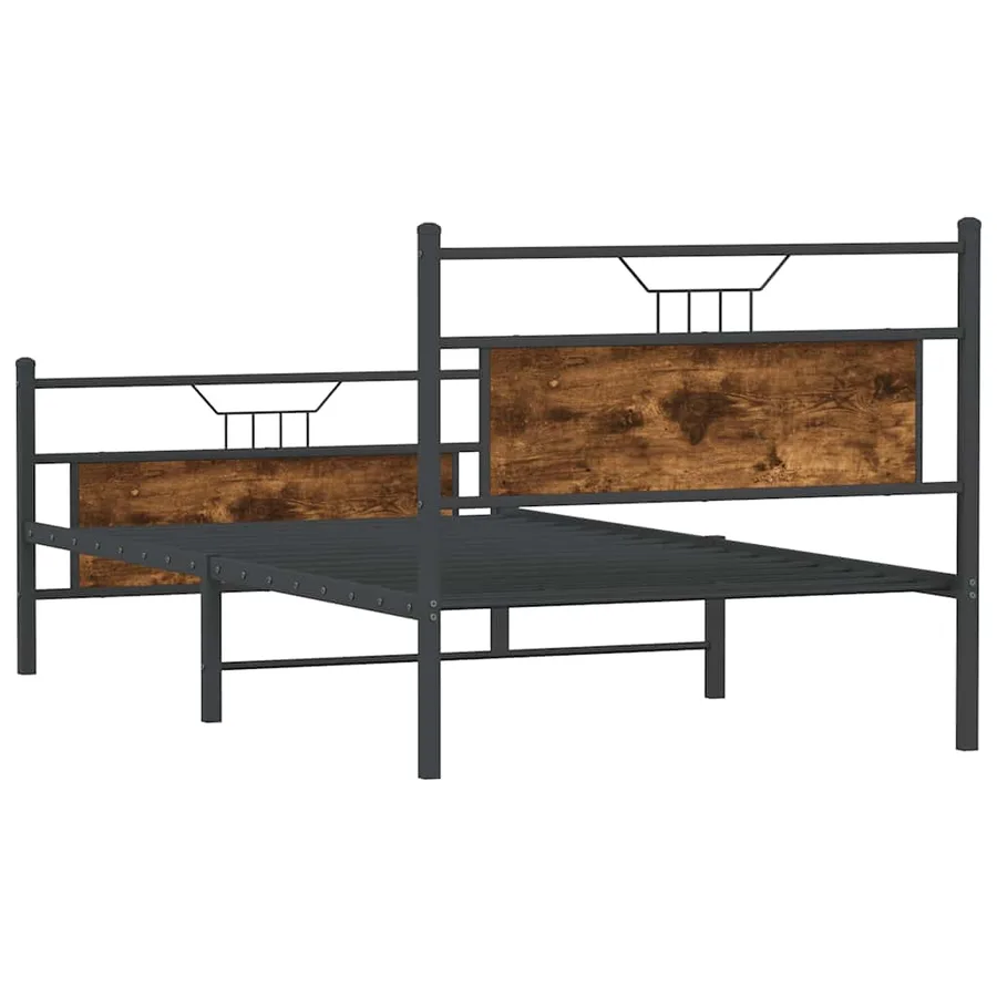 Cadre de lit sans matelas chêne fumé 100x190 cm bois ingénierie - 8