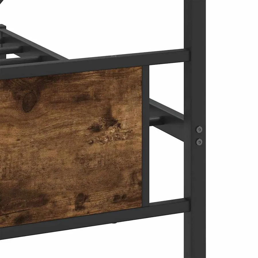 Cadre de lit en métal sans matelas chêne fumé 200x200 cm - 10