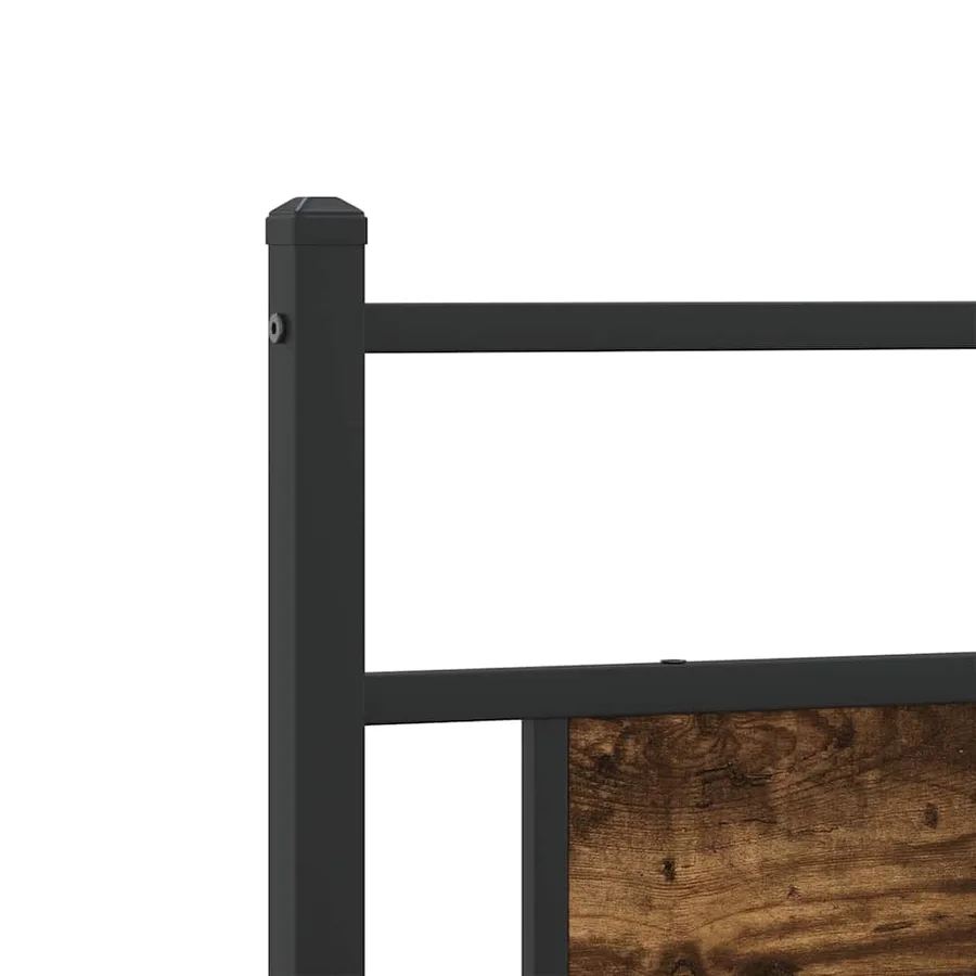 Cadre de lit en métal sans matelas chêne fumé 200x200 cm - 9